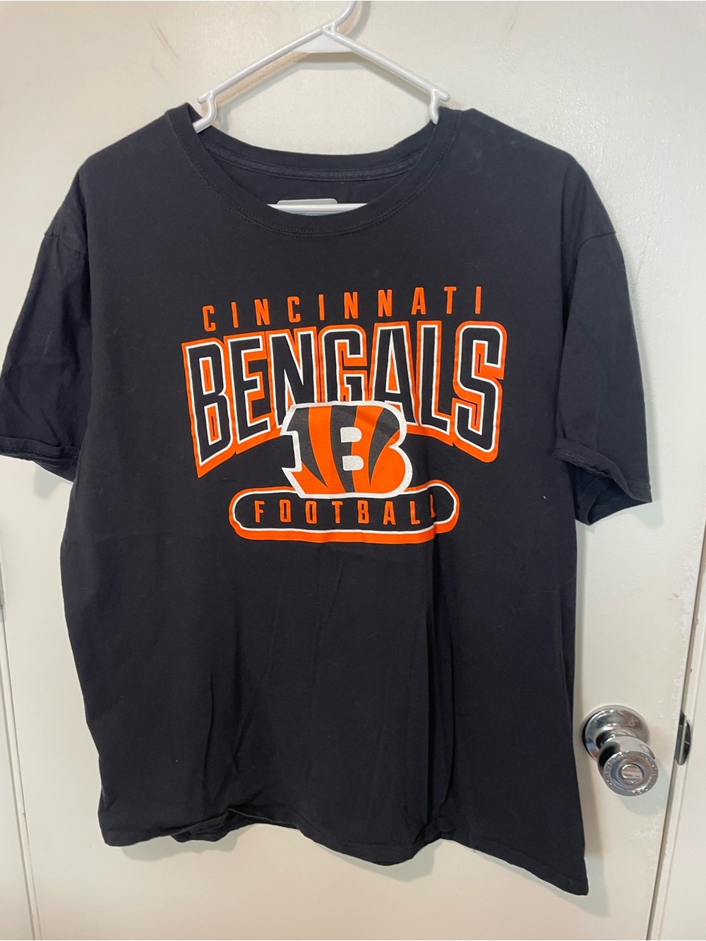 NFL Cincinnati Bengals Black Orange Tee T-Shirt Top mens Size XL football